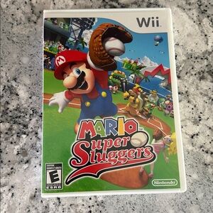Mario Super Sluggers Wii Nintendo game. Used twice. Tested. In box w/ manual.